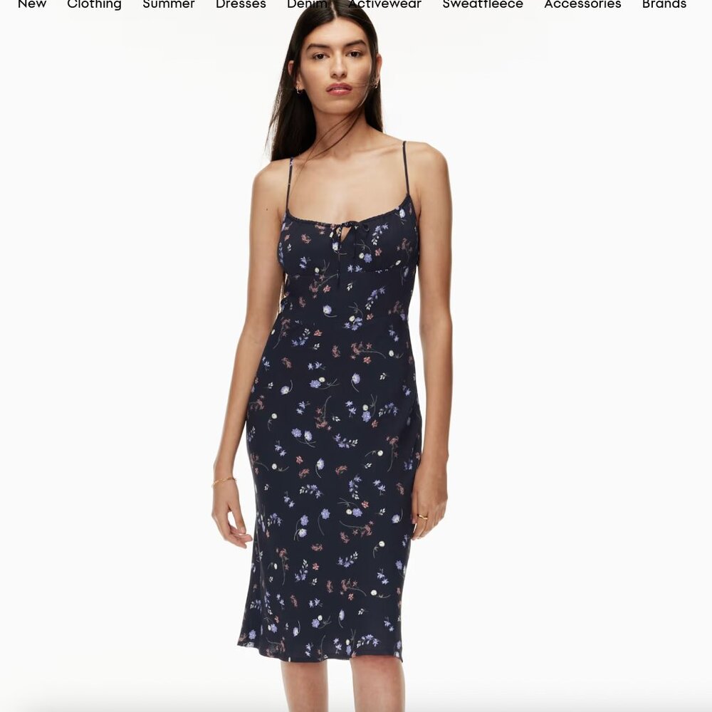 Aritzia Wilfred Bellow Midi Dress in Spring Medley Black
